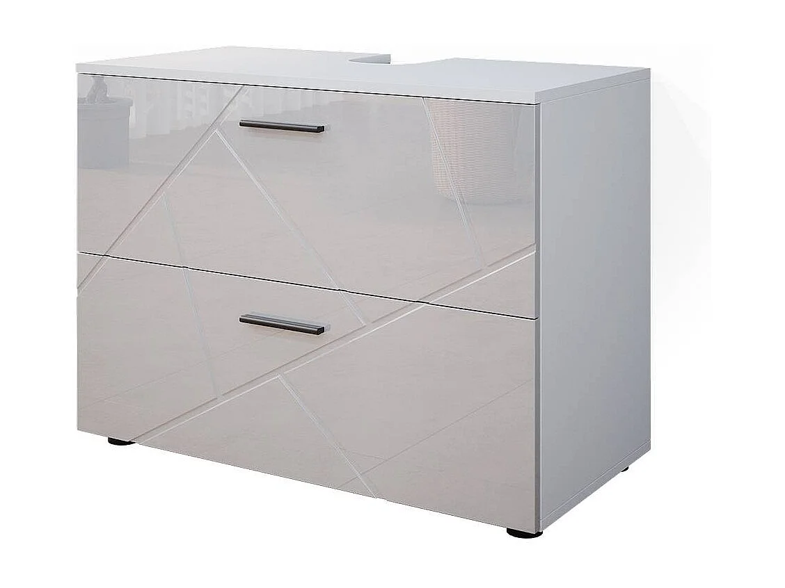 Mobile sottolavabo per bagno bianco lucido 80x41x58.6 irma