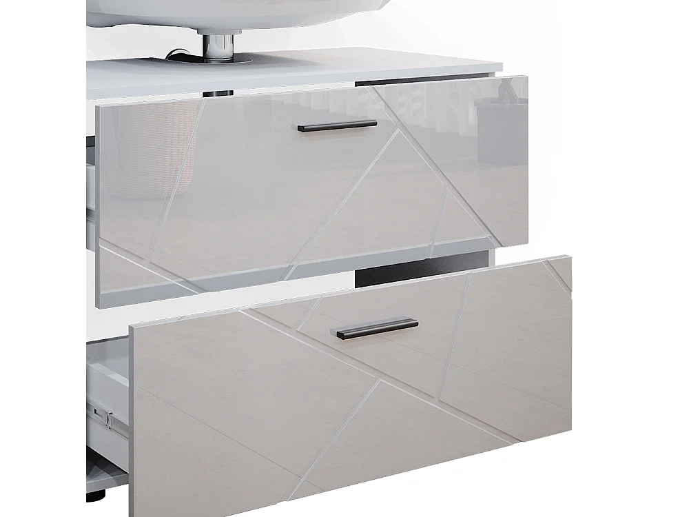 Mobile sottolavabo per bagno bianco lucido 80x41x58.6 irma