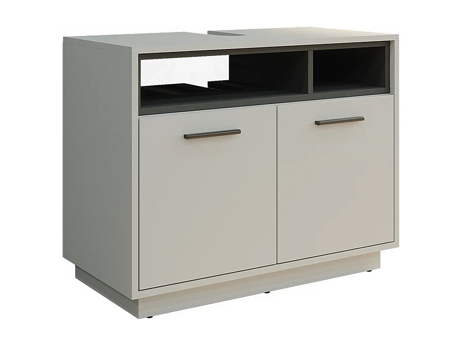 Meuble sous vasque simple gris 80x40x64 beatrice