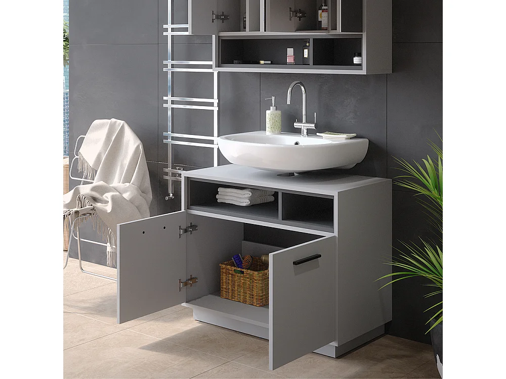 Mueble bajo lavabo gris 80x40x64 beatrice