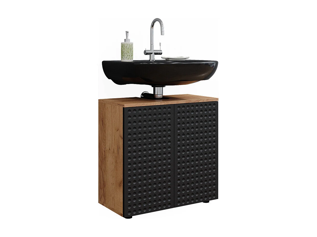 Meuble sous lavabo  anthracite à pois 60x30x59 irma