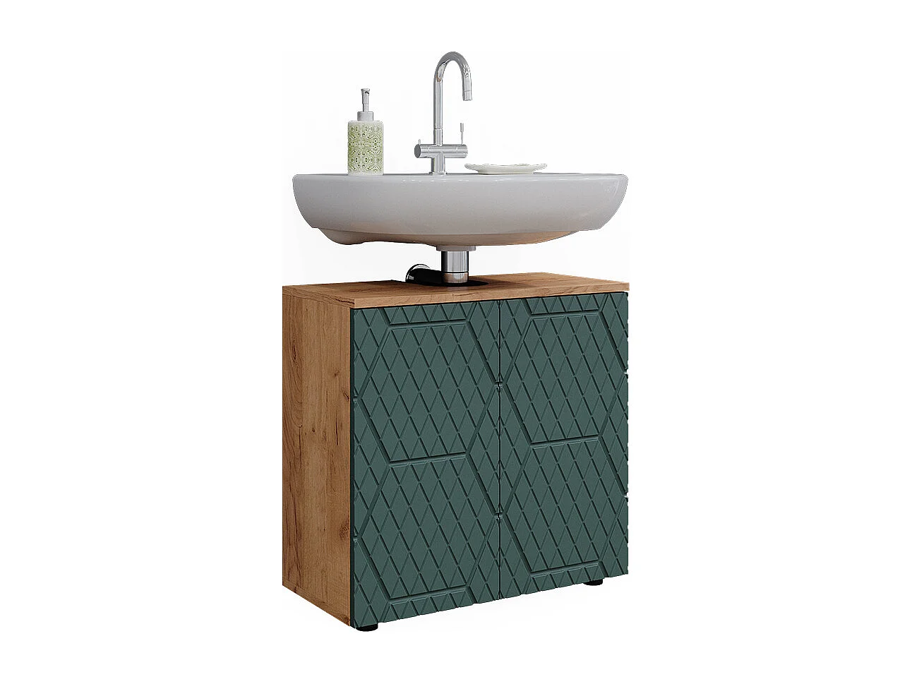 Mobiletto quercia verde/oro 60x30x59 irma