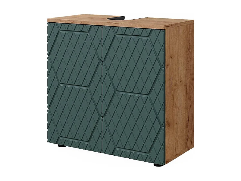 Waschbeckenunterschrank  grün/goldkraft eiche 60x30x59 irma