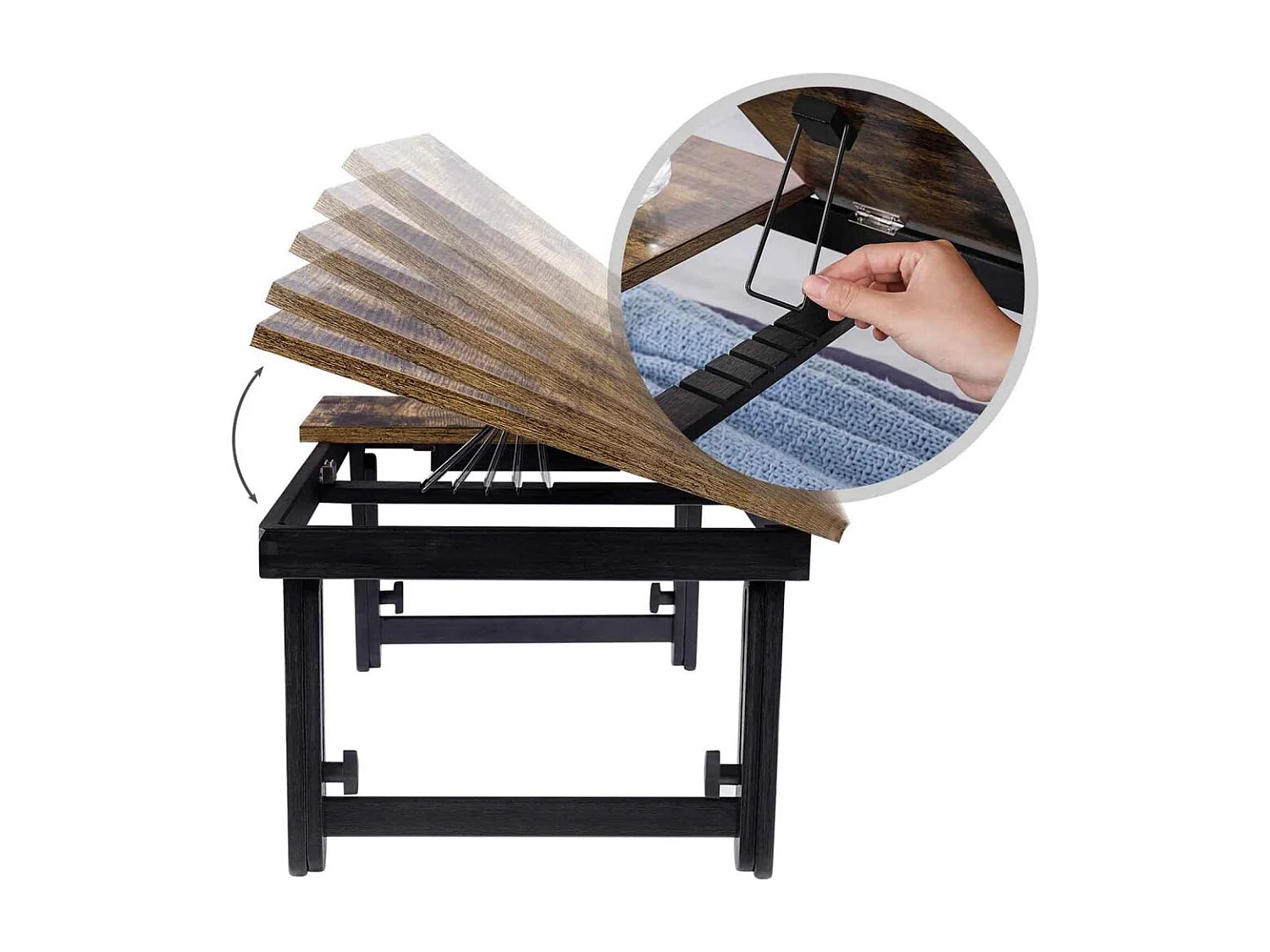 Biurko na laptopa do łóżka lub sofy z regulowanym, odc