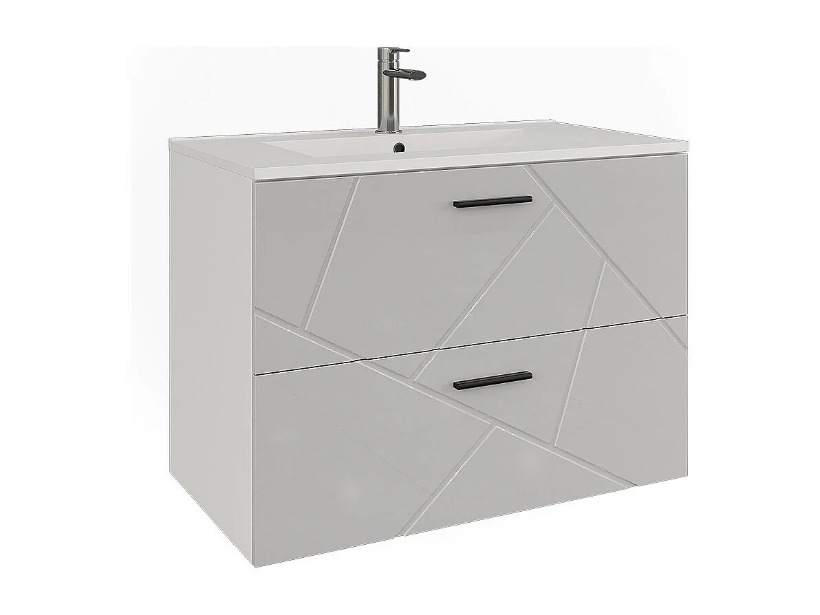 Mobiletto per lavabo bianco/bianco lucido 80x44.6x57 irma