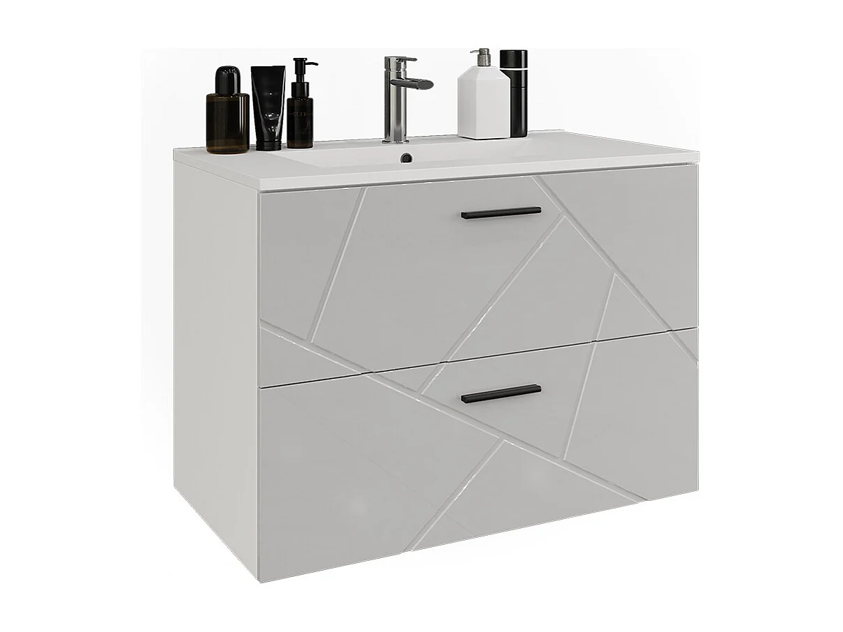 Mobiletto per lavabo bianco/bianco lucido 80x44.6x57 irma