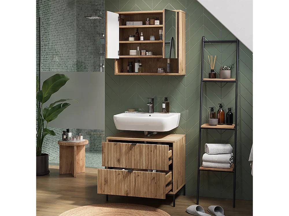 Waschbeckenunterschrank viking oak 70x45.1x63 eliza