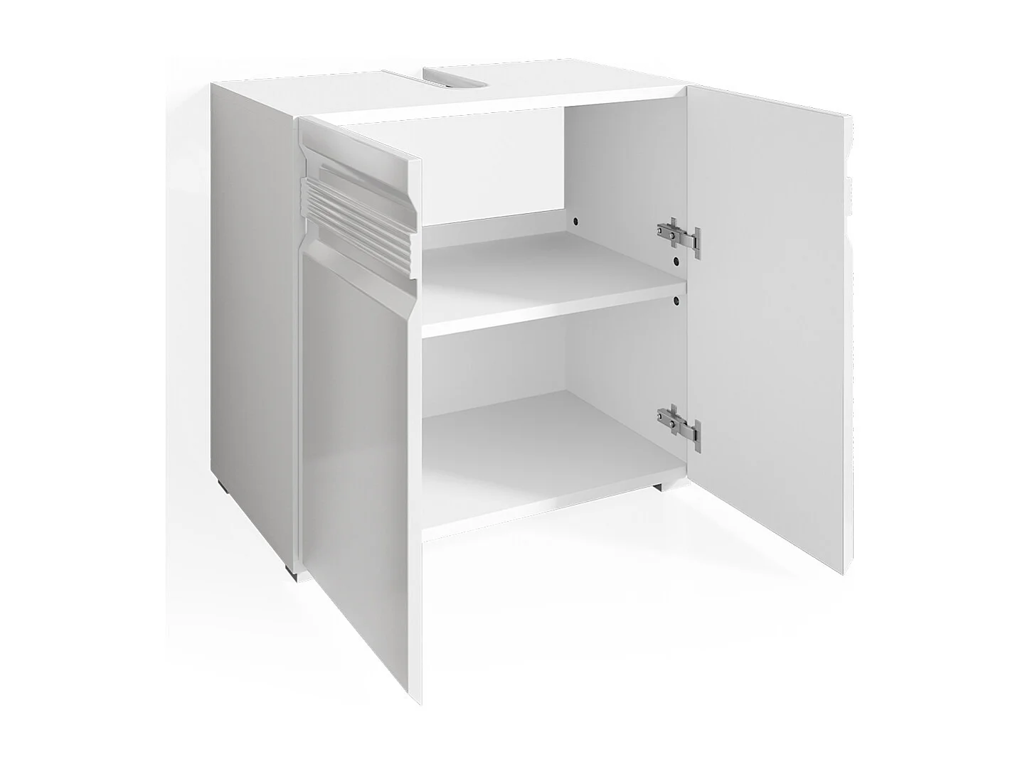 Meuble sous vasque simple blanc haute brillance 60x34x56 fredd