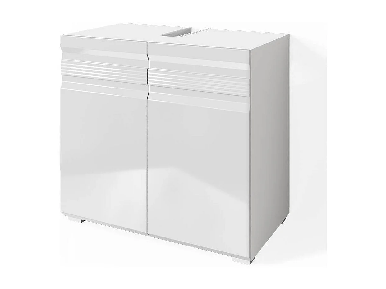 Meuble sous vasque simple blanc haute brillance 60x34x56 fredd