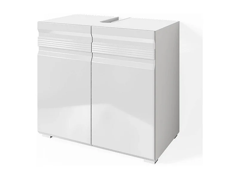 Armário inferior para lavatório branco alto brilho 60x34x56 fredd