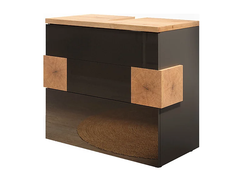 Meuble sous vasque simple anthracite 70x37x64.5 eden