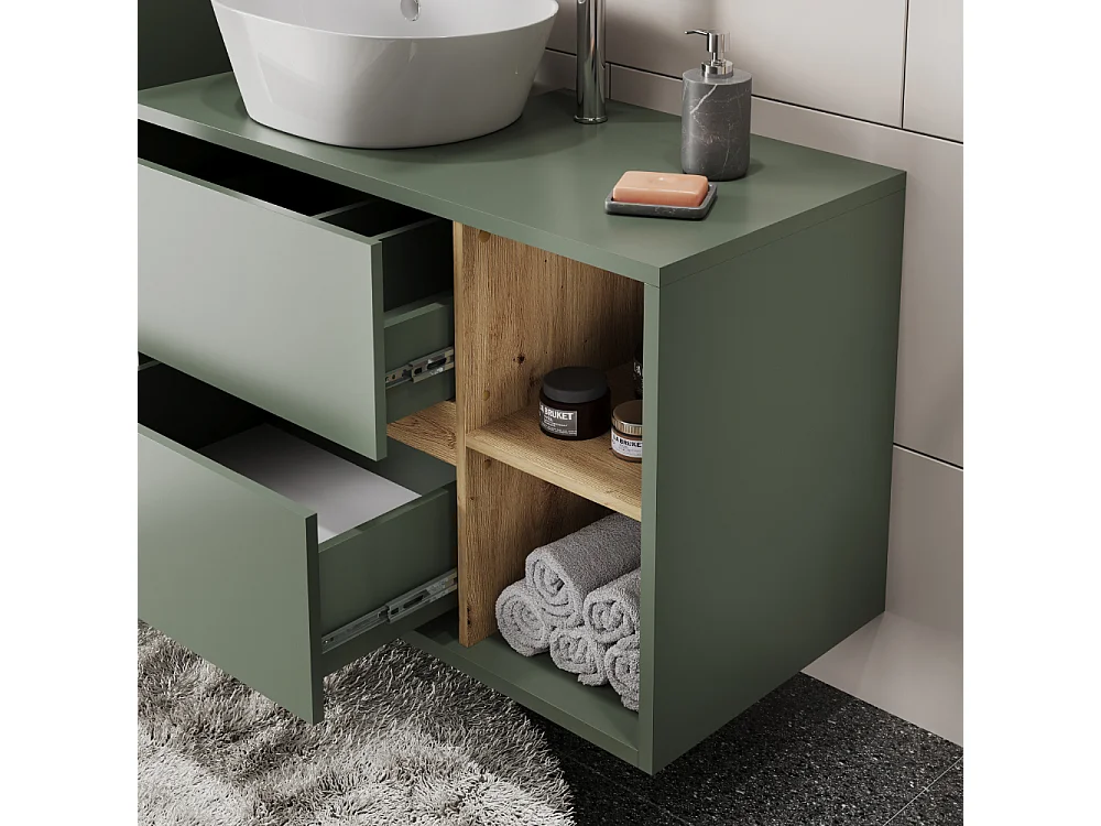 Meuble sous lavabo vert/artisan 100x45.5x60 viola