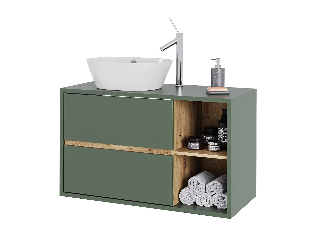 Meuble sous lavabo vert/artisan 100x45.5x60 viola