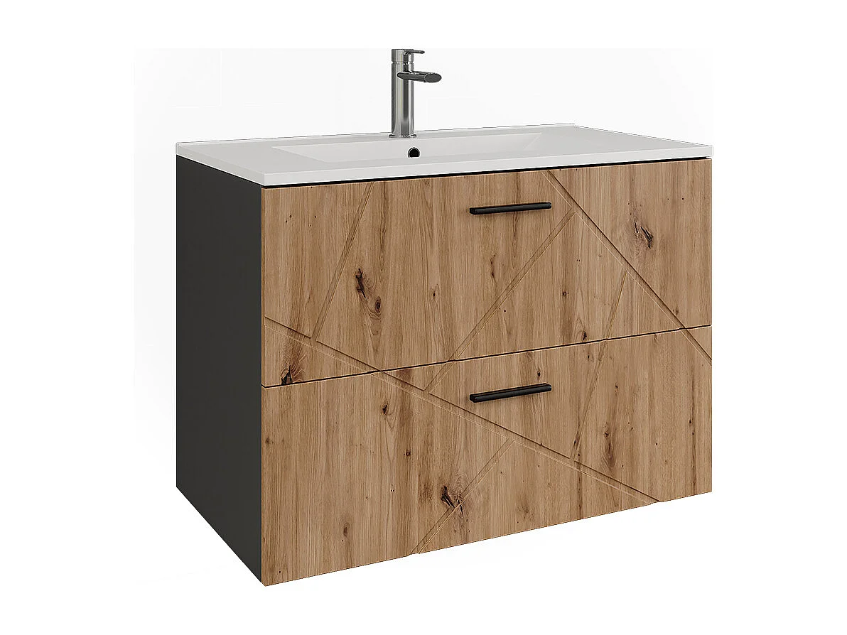 Waschbeckenunterschrank antracite/artesanal 80x44.6x57 irma