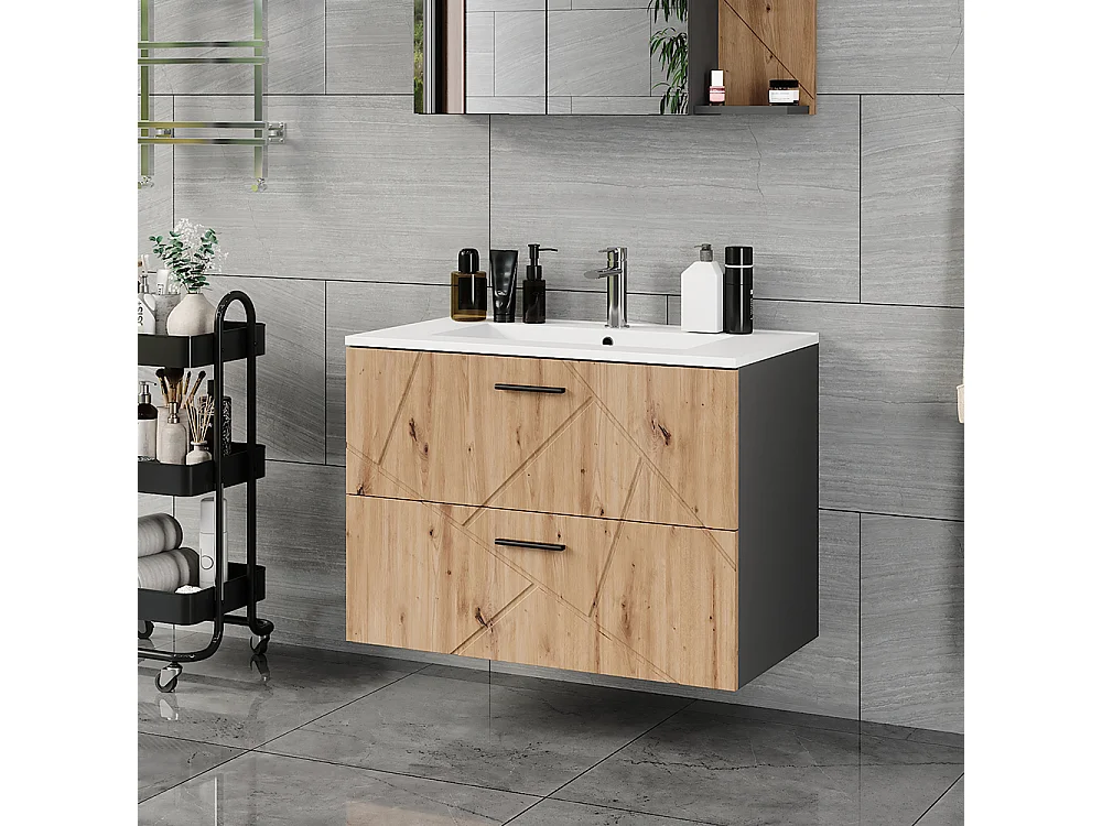 Waschbeckenunterschrank antracite/artesanal 80x44.6x57 irma