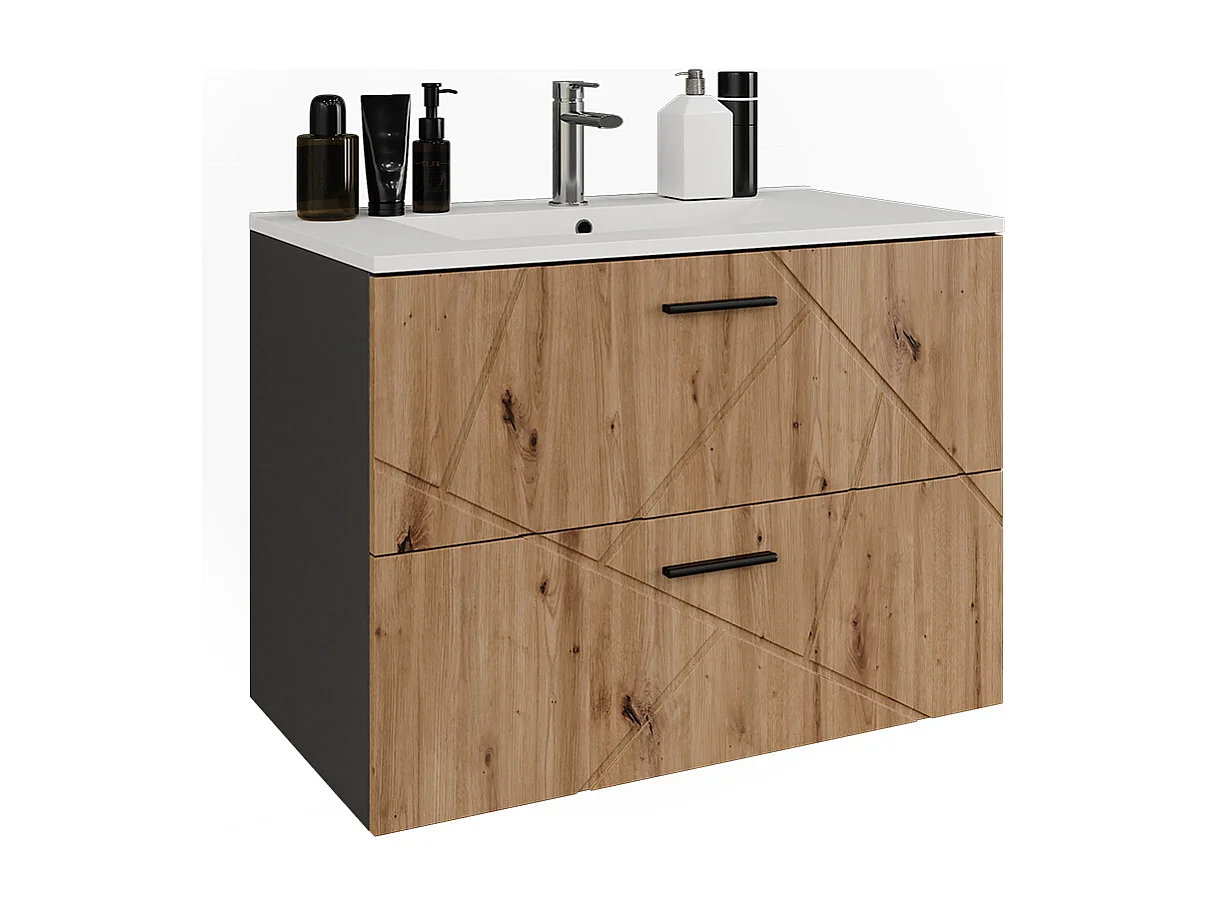 Waschbeckenunterschrank antracite/artesanal 80x44.6x57 irma