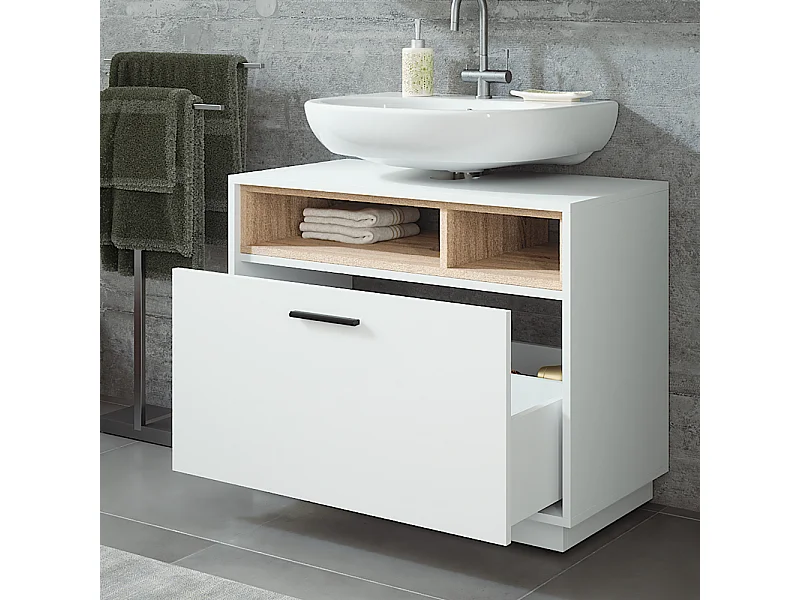 Mobiletto bianco/sonoma 80x35x64 beatrice