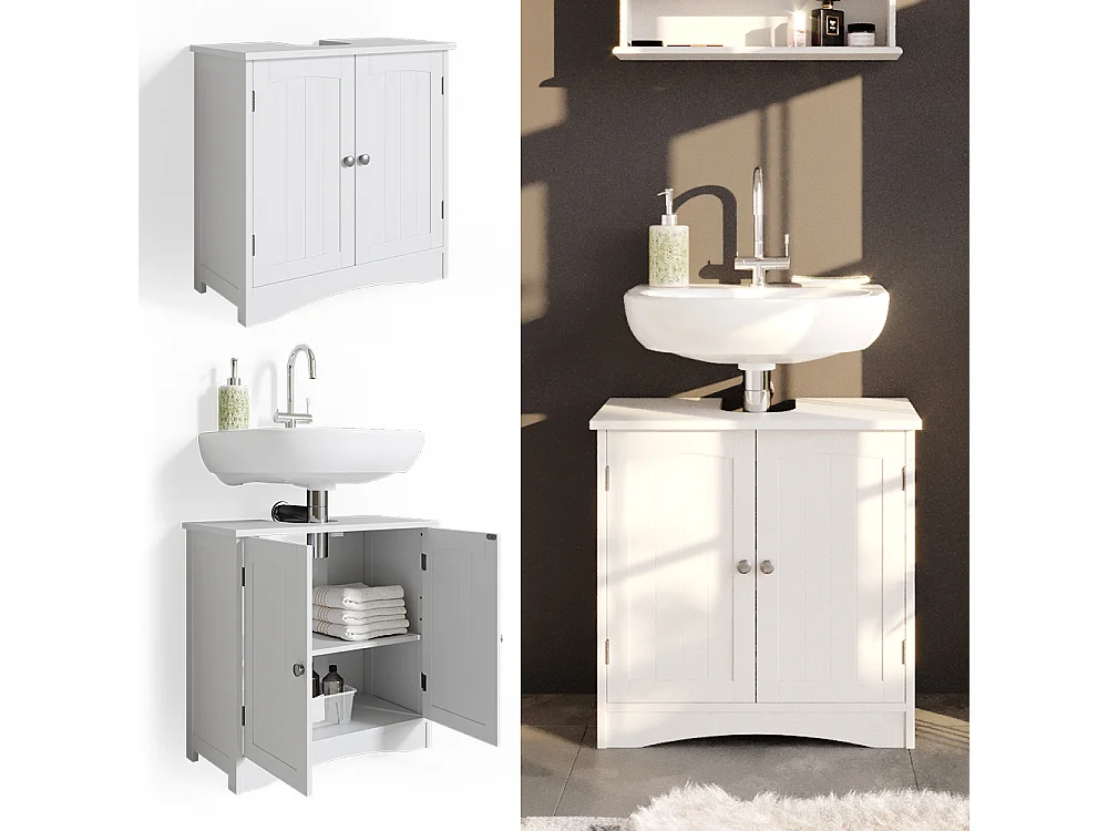 Meuble sous vasque simple blanc 60x30x60 bianco