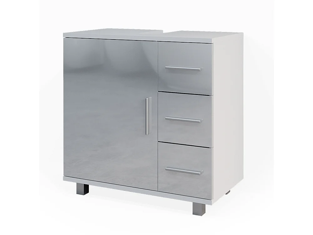 Mobile sottolavabo per bagno bianco lucido 60x33x60.8 ilias