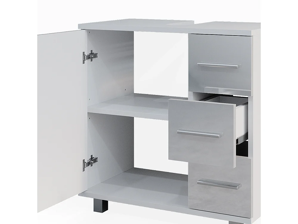Mobile sottolavabo per bagno bianco lucido 60x33x60.8 ilias