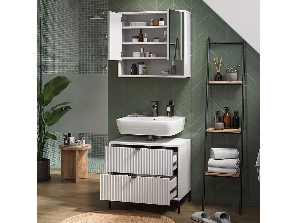 Waschbeckenunterschrank weiß 70x45.1x63 eliza