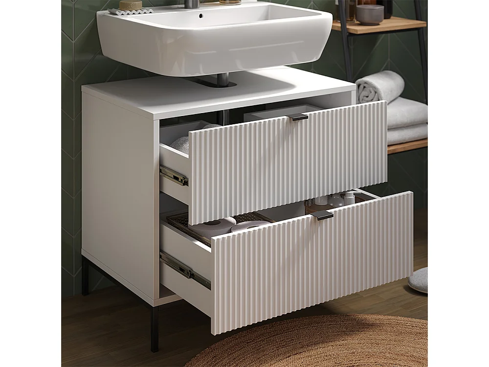 Meuble sous vasque simple blanc 70x45.1x63 eliza