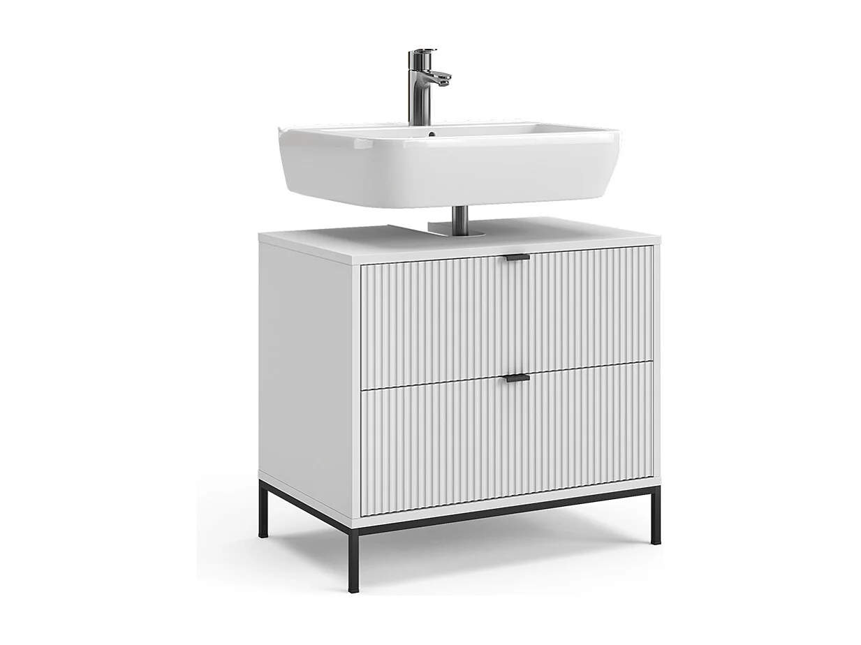 Meuble sous vasque simple blanc 70x45.1x63 eliza