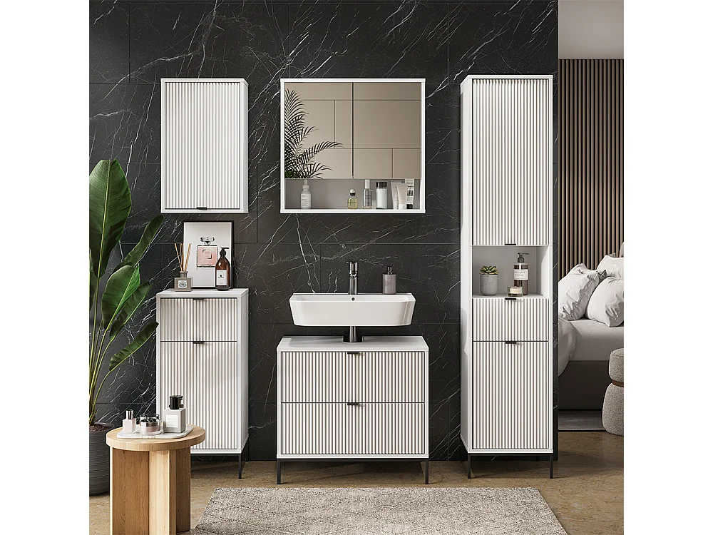 Meuble sous vasque simple blanc 70x45.1x63 eliza