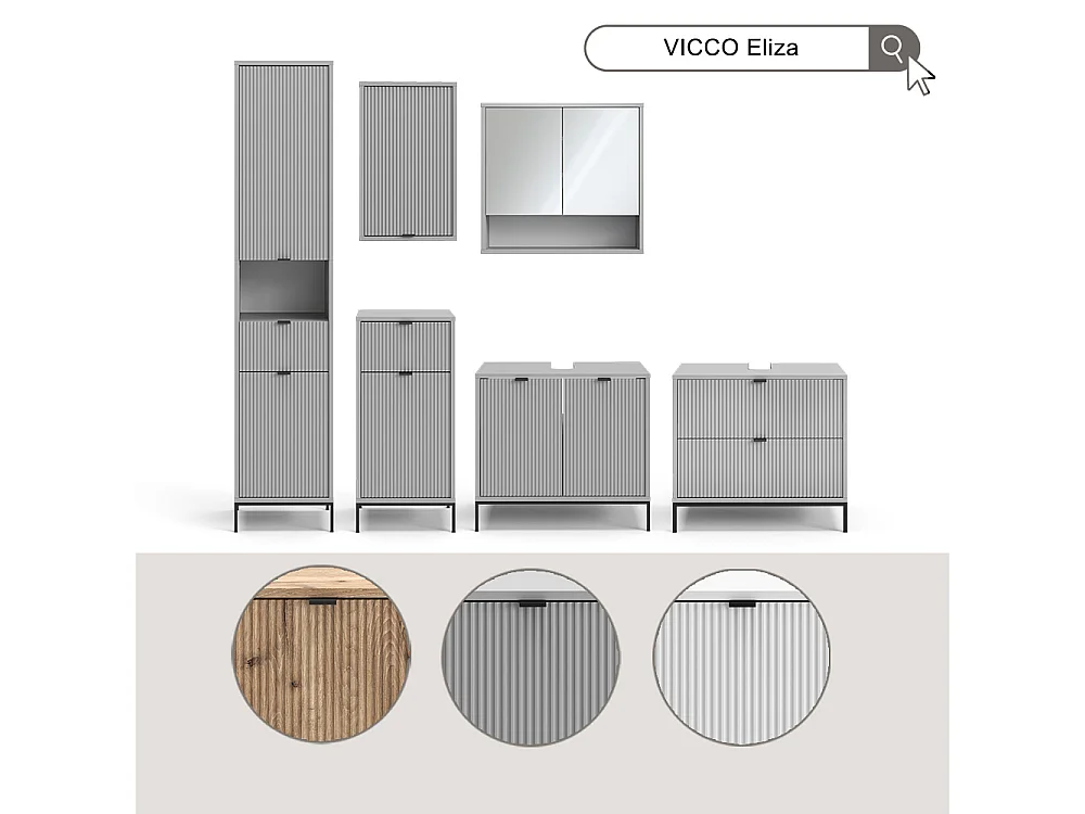 Meuble sous vasque simple blanc 70x45.1x63 eliza