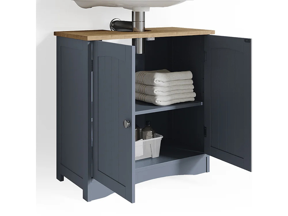 Meuble sous vasque simple gris 60x30x60 bianco