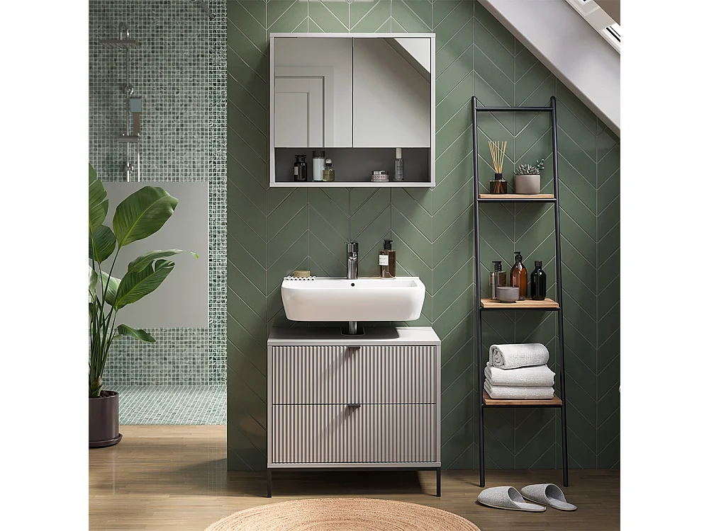 Waschbeckenunterschrank grau 70x45.1x63 eliza