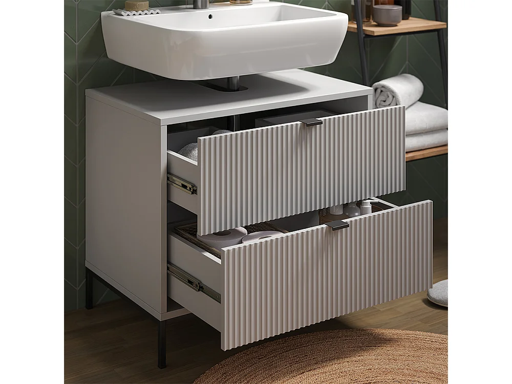 Meuble sous vasque simple gris 70x45.1x63 eliza