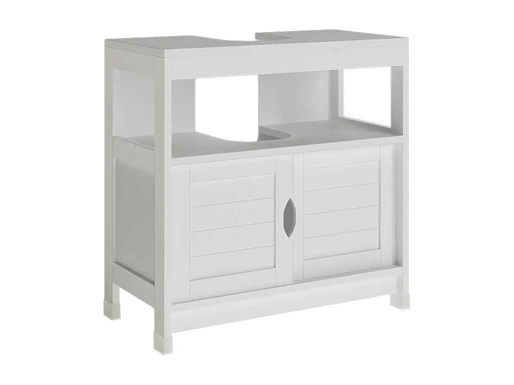 Meuble vasque simple blanc 60x30x60 vilda
