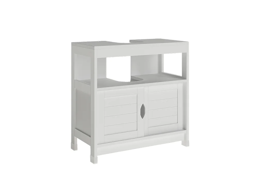 Meuble vasque simple blanc 60x30x60 vilda