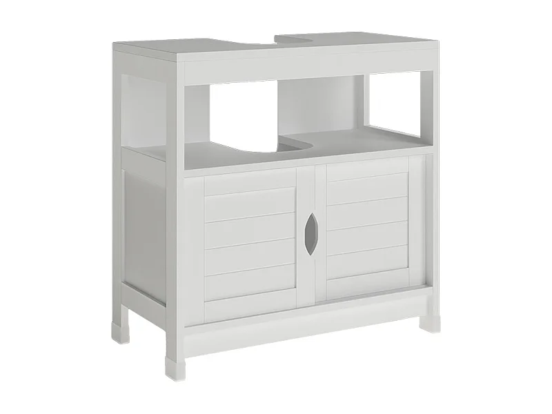Meuble vasque simple blanc 60x30x60 vilda