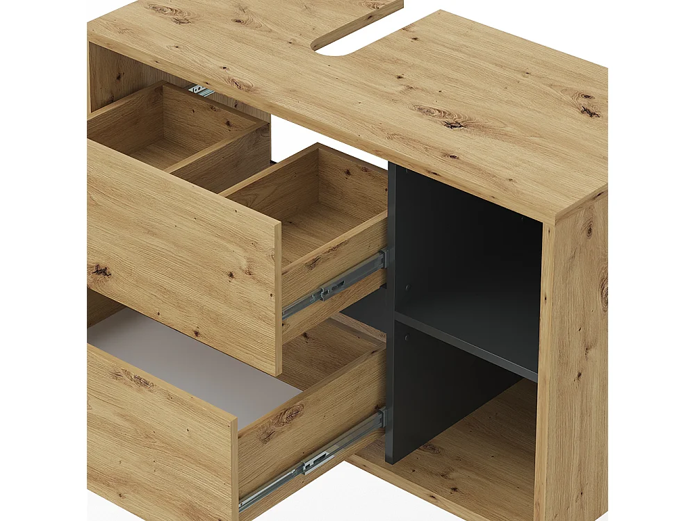 Meuble sous vasque chêne artisan 100x45.5x60 viola