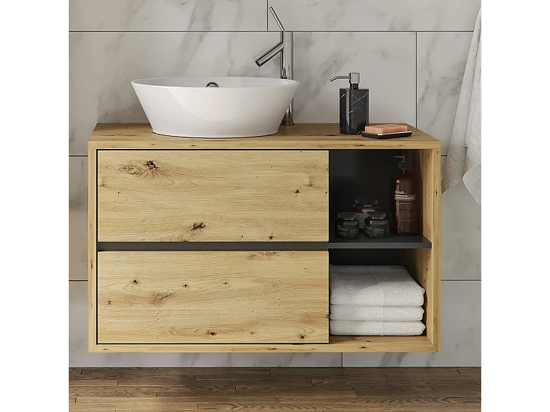 Waschbeckenunterschrank artisan-eiche 100x45.5x60 viola