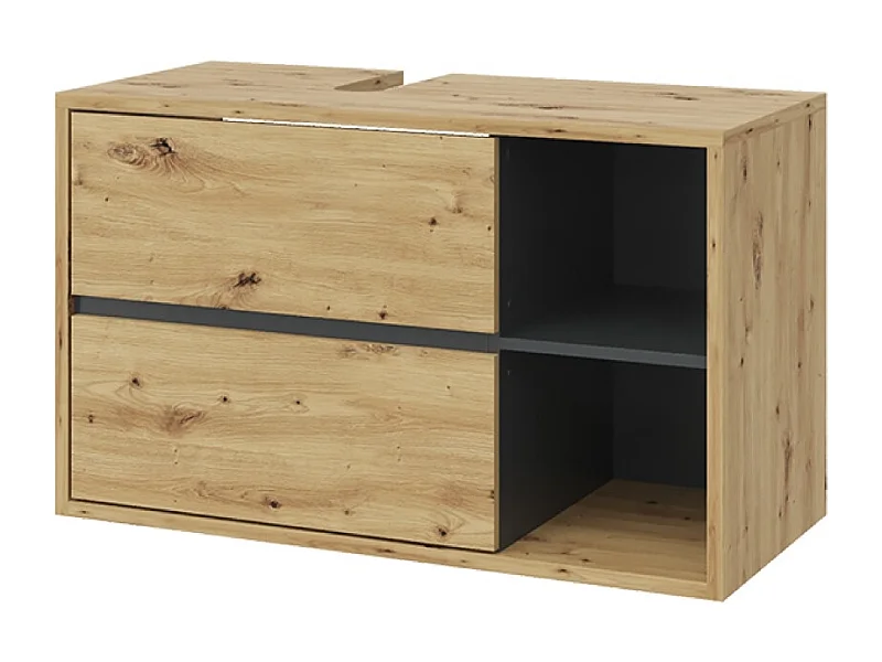 Wastafelonderkast artisanaal eiken 100x45.5x60 viola