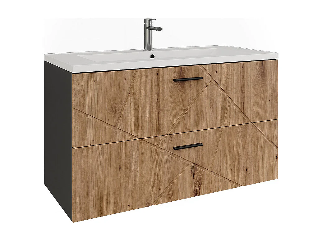 Meuble sous vasque anthracite/artisan 100x44.6x57 irma