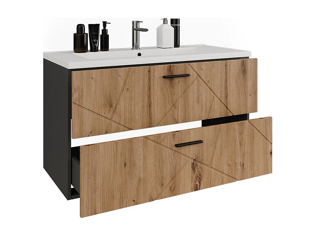 Meuble sous vasque anthracite/artisan 100x44.6x57 irma