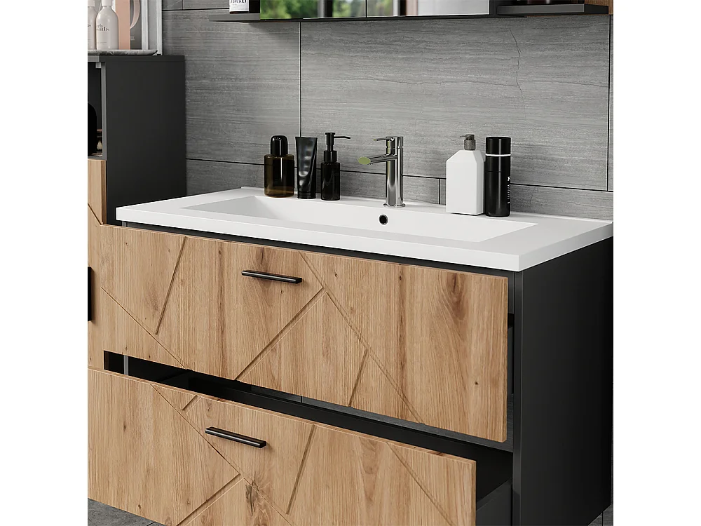 Waschbeckenunterschrank antracite/artesanal 100x44.6x57 irma