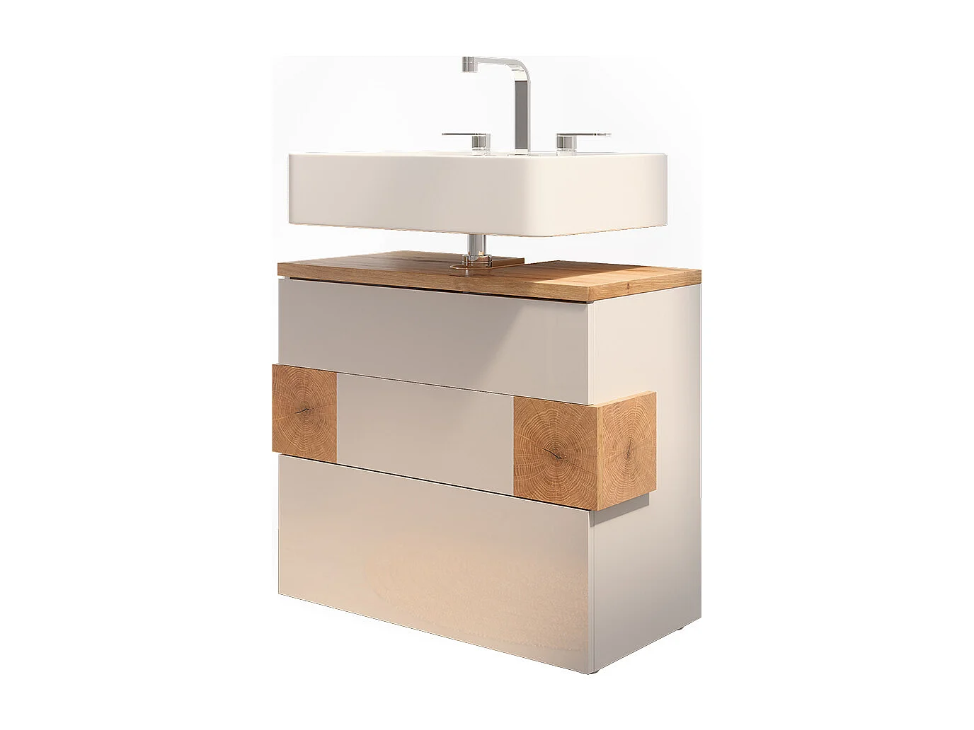 Mobile sottolavabo per bagno bianco 70x37x64.5 eden