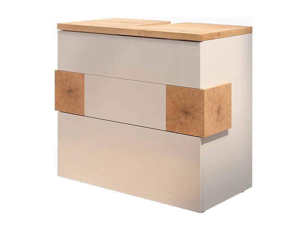 Meuble sous vasque simple blanc 70x37x64.5 eden