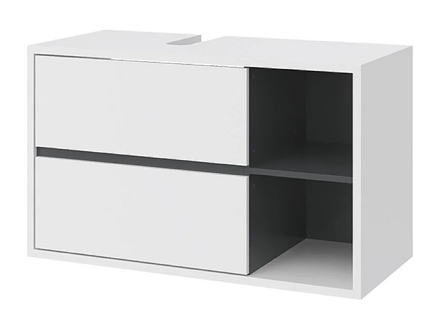 Meuble sous vasque simple blanc 100x45.5x60 viola