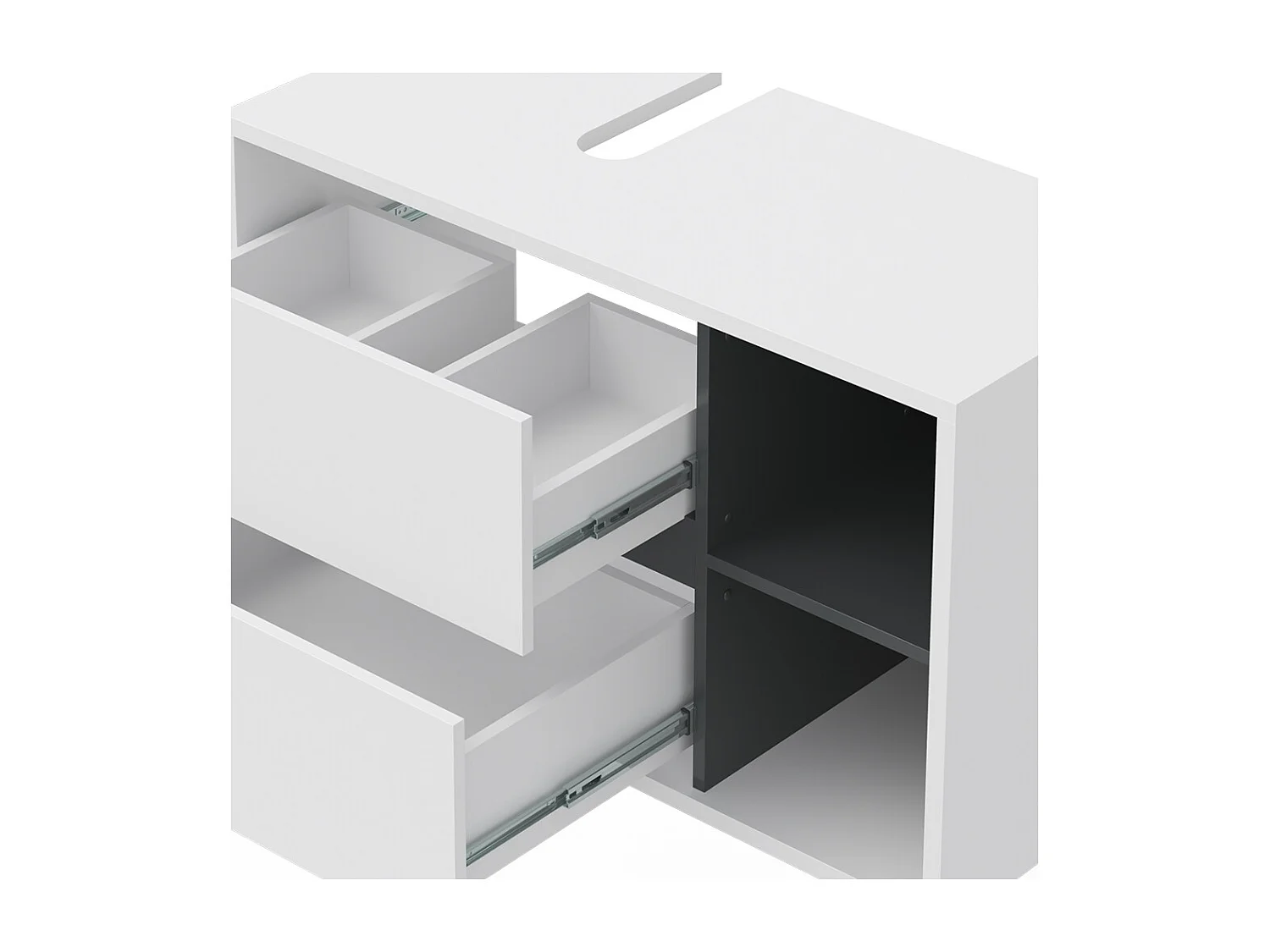 Meuble sous vasque simple blanc 100x45.5x60 viola