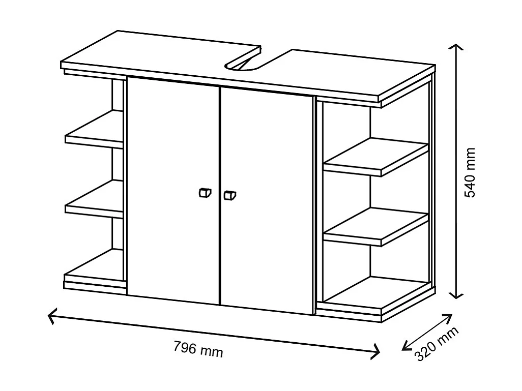 Meuble sous vasque simple anthracite 79.6x32x64 aquis