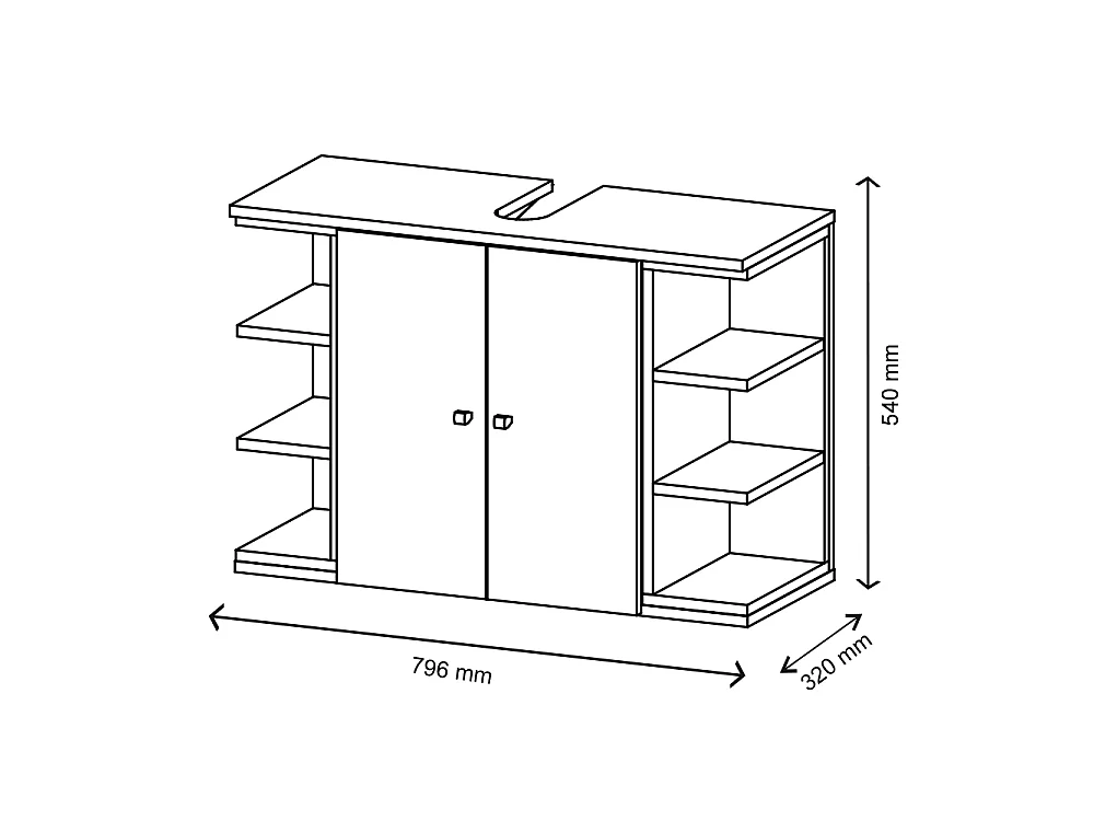 Meuble sous vasque simple anthracite 79.6x32x64 aquis