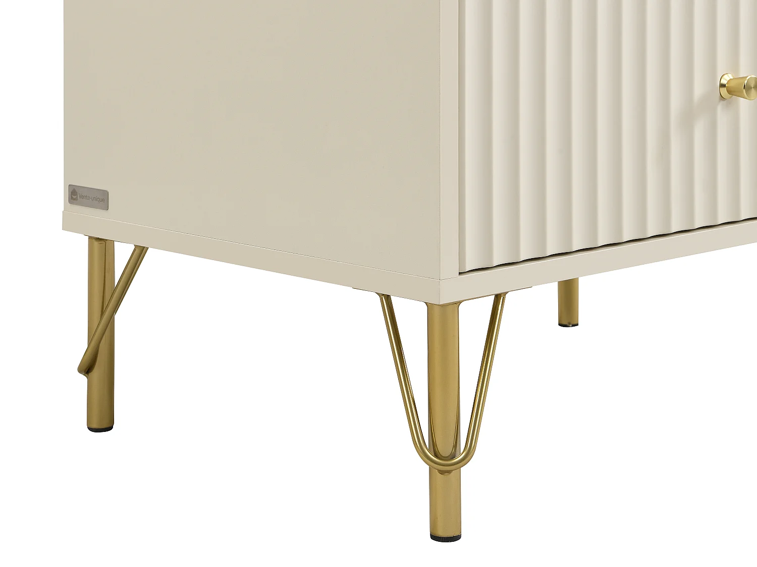 Lot de 2 tables de chevet 2 tiroirs - Beige - LOUREO