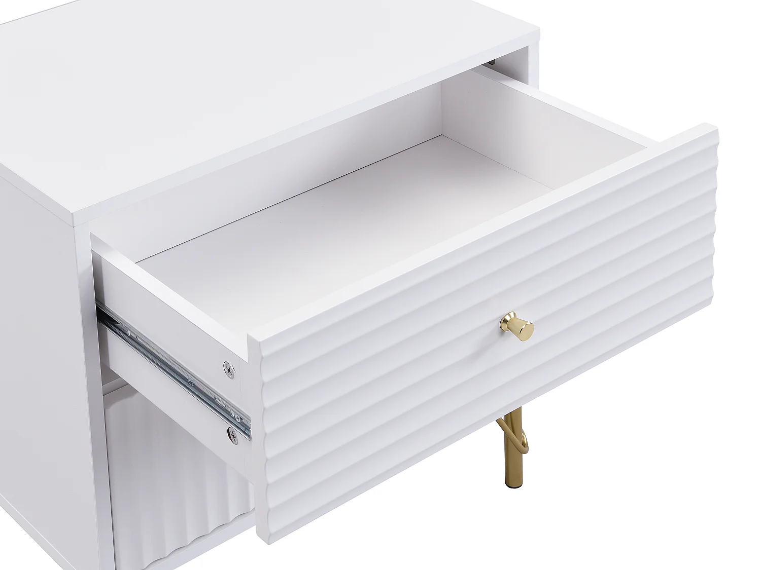 Lot de 2 tables de chevet 2 tiroirs - Blanc - LOUREO