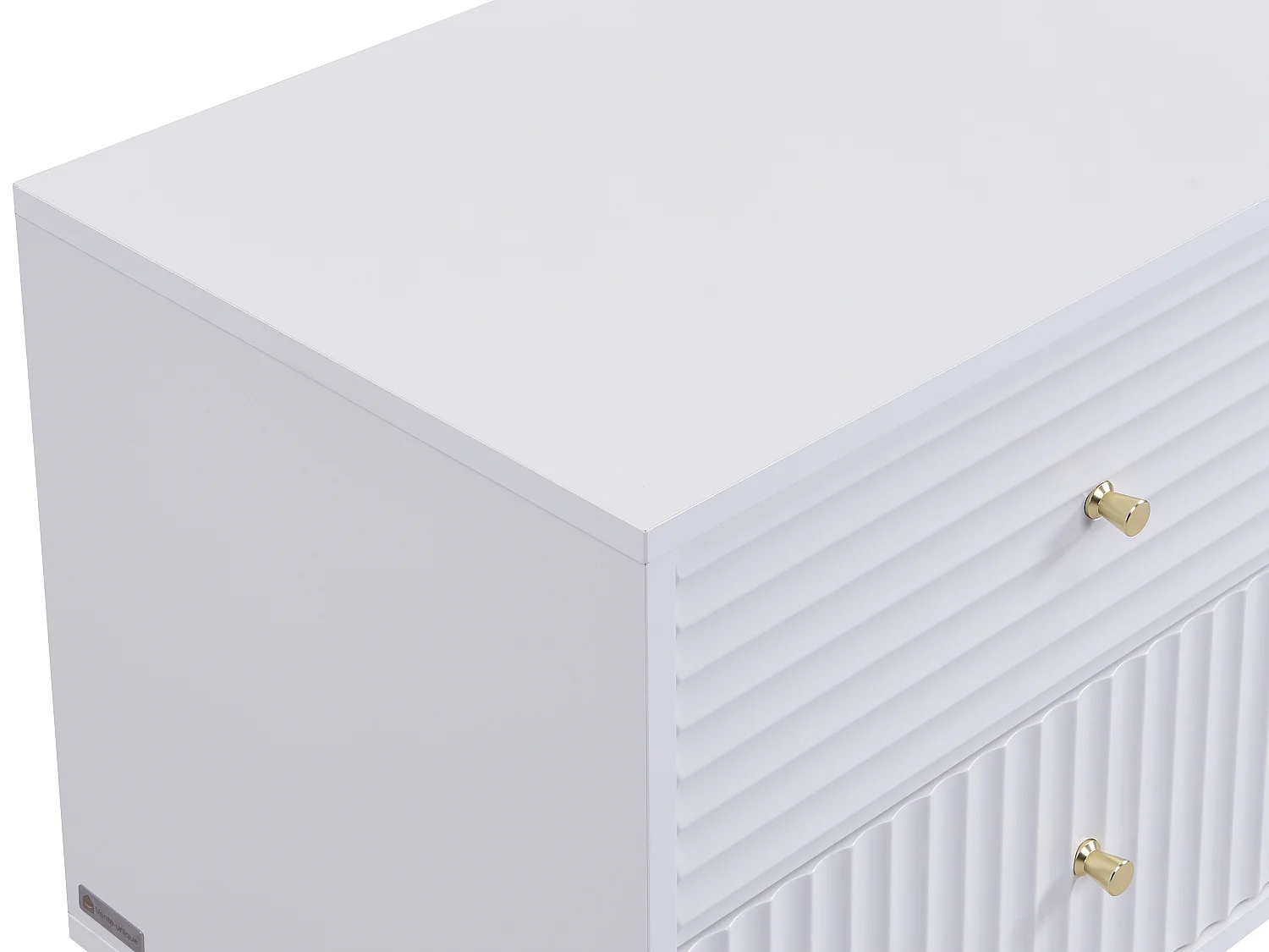 Lot de 2 tables de chevet 2 tiroirs - Blanc - LOUREO